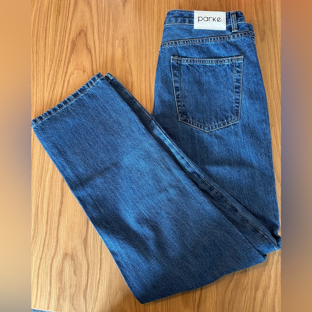 Parke Straight Leg Jeans in Medium Blue